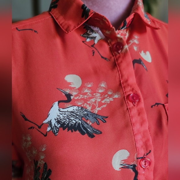 Streetwear Society sheer long button-up shirt. Size small. - Picture 4 of 10